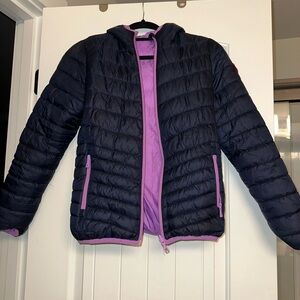 Children's Navy and Pink Puffer Coat